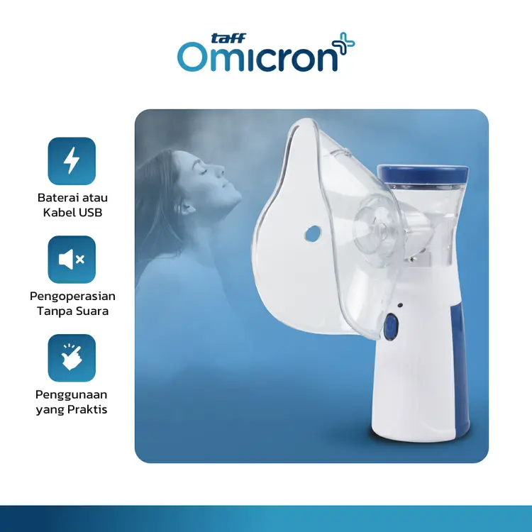 TaffOmicron Alat Terapi Pernapasan Handheld Inhaler Nebulizer - JSL-W302- USB Charge