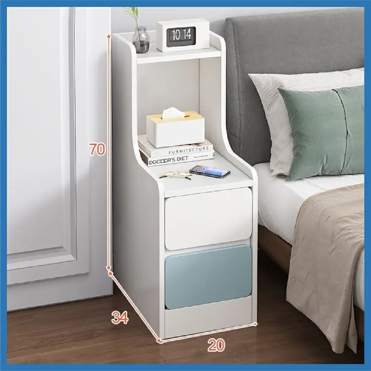 Meja Nakas Kecil Samping Tempat Tidur Rak Kamar Serbaguna Minimalis Modern Multifungsi - Worlddekor