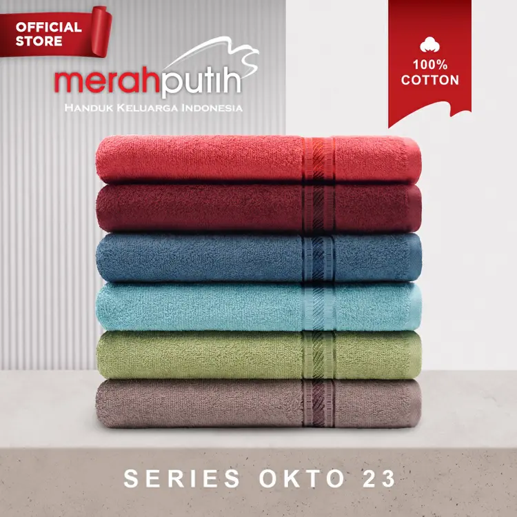 Handuk Merah Putih Towel Series Okto 70 x 135 cm / Handuk Mandi / Handuk Mandi Dewasa