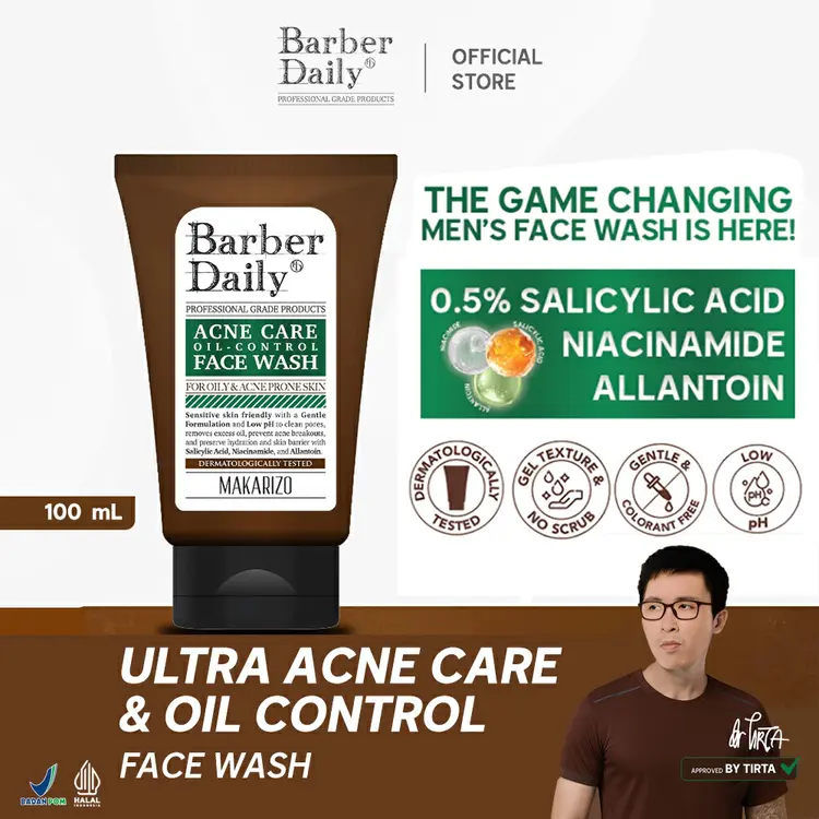 Barber Daily Acne Care & Oil Control Face Wash 100mL