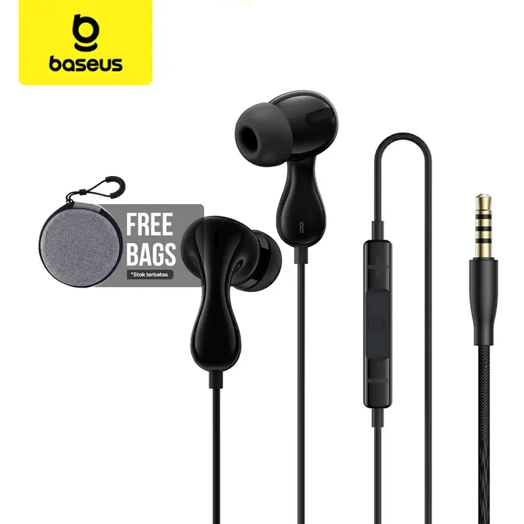 Baseus Encok HZ20 Headset Handsfree 3.5mm Wired Earphone Mic