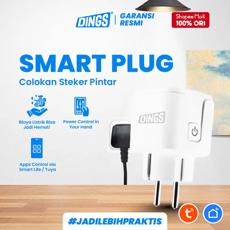 DINGS Smart Plug Wifi Wireless Colokan Stop Kontak Staker Steker Listrik Pintar Smart Home