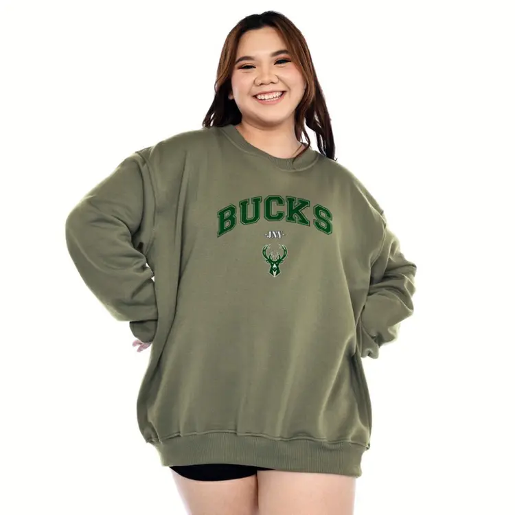 JENAY - Sweater Crewneck BUCKS Jumbo Bigsize L XL XXL XXXL XXXXL XXXXXL Pria Wanita Olive