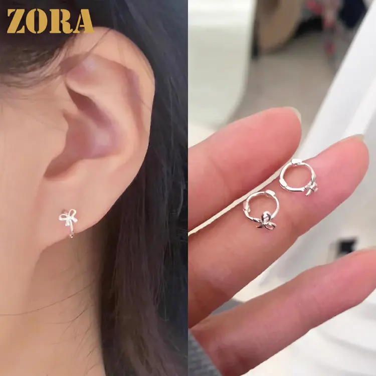 ZORA Korea Fashion Aksesoris Jewelry Anting Kupu-Kupu Titanium Anting Hoop Anting Wanita Korea Anti Karat Dan Anti Luntur R009