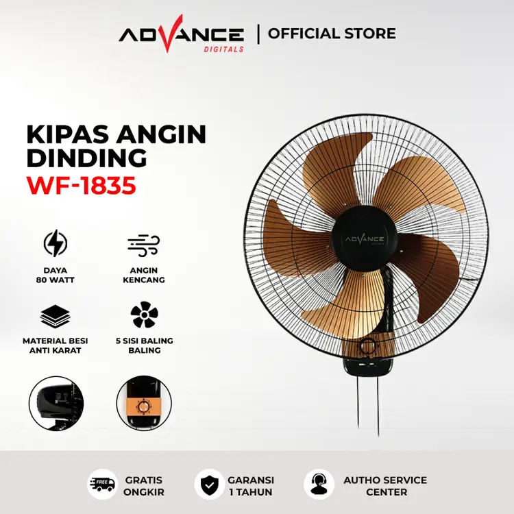 Advance WF1835 Kipas Angin Dinding  Besi Wall Fan Ukuran Besar 18 inch Garansi resmi 1 tahun