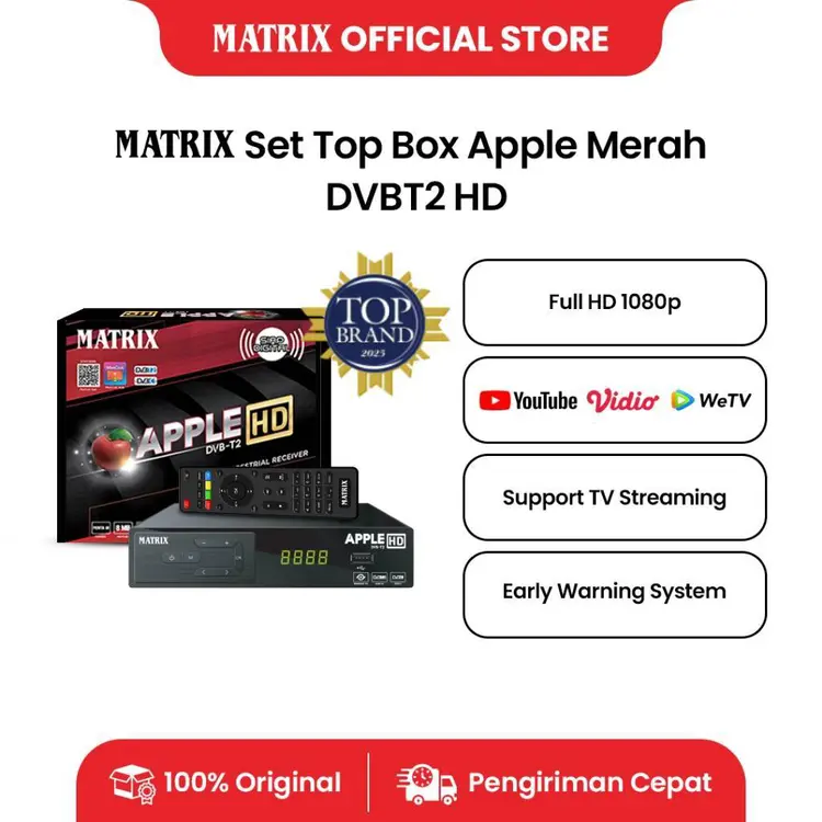 MATRIX Set Top Box Apple Merah DVBT2 HD / STB TV Digital