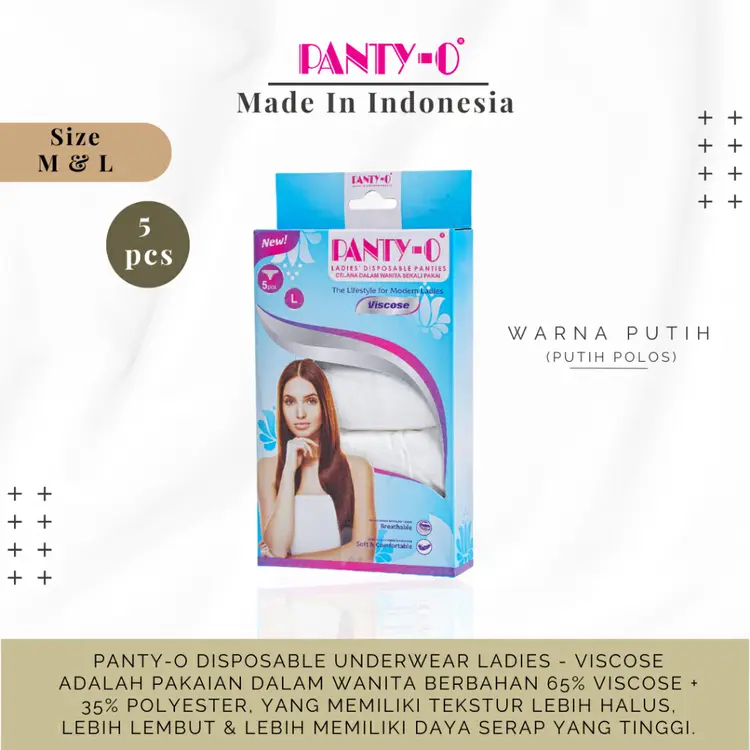 Panty-O Viscose Ladies Disposable Panties / Lembut - Nyaman - Menyerap / Celana Dalam Sekali Pakai Wanita - [5 pcs]