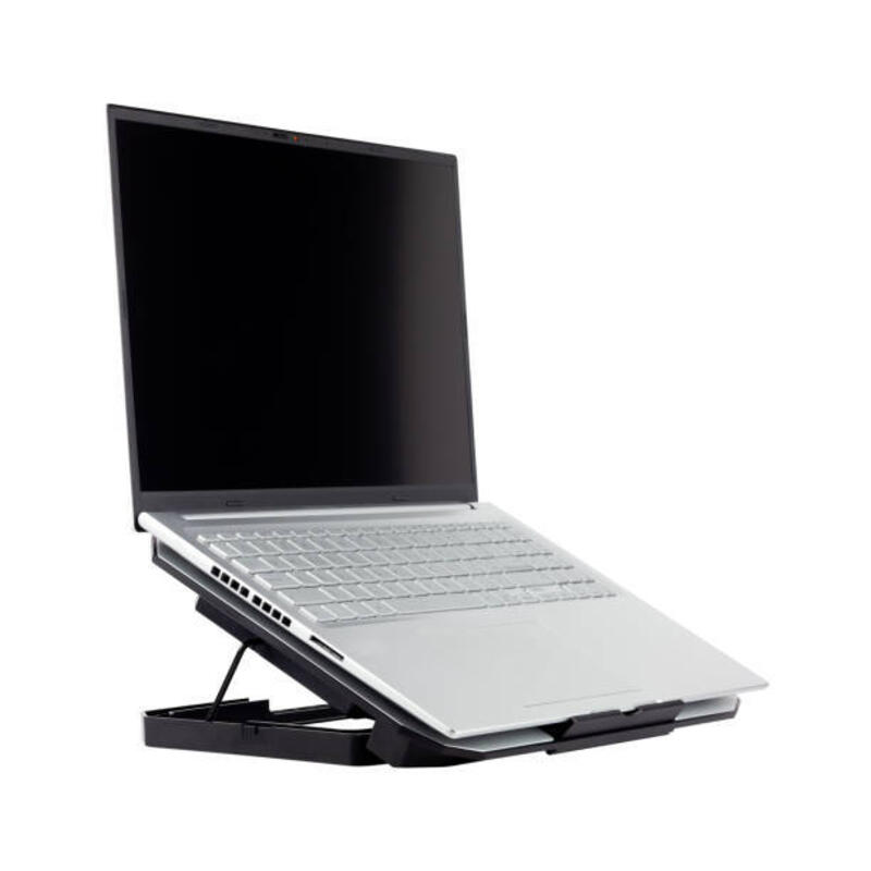 laptop on cooling pad isolated from background - laptop cooler potret stok, foto, & gambar bebas royalti