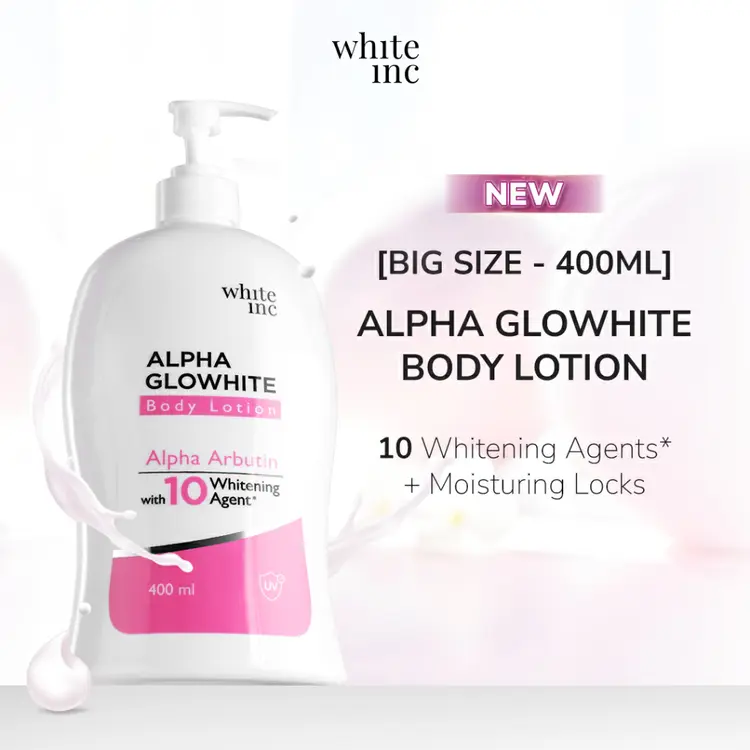 [400ml] WHITE INC Alpha Glow White Body Lotion Whitening & Moisturizing | Body Cream Body Lotion Menghidrasi Kulit