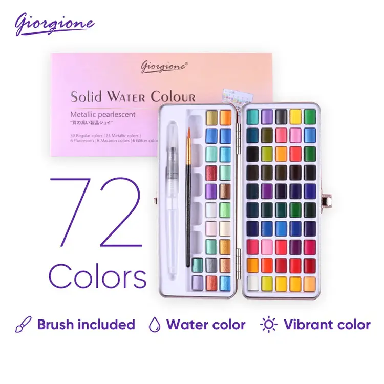 Giorgione Watercolor Paint Cat Air Free Brush 50/72/90/100 Warna