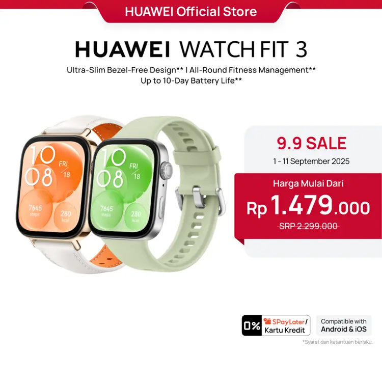 HUAWEI WATCH FIT 3 Smartwatch | Ultra-Slim Bezel-Free Design | 1.82" AMOLED Display | All-Round Fitness Management | Up to 10-Days Battery Life