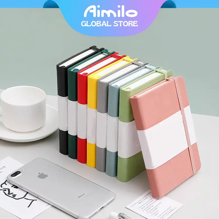 Aimilo 100 Lembar Notebook A6 Buku Notes Kecil Buku Catatan Aesthetic Scrapbook Mini Buku Agenda
