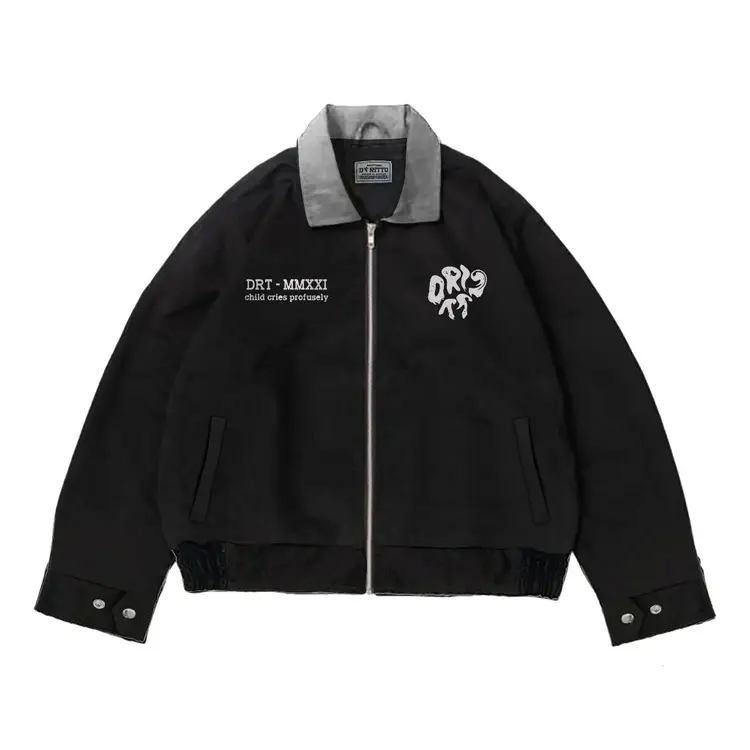 DRITTORONZIO Work Jaket Boxy - Jacket Crop "Liscio" unisex - Hitam