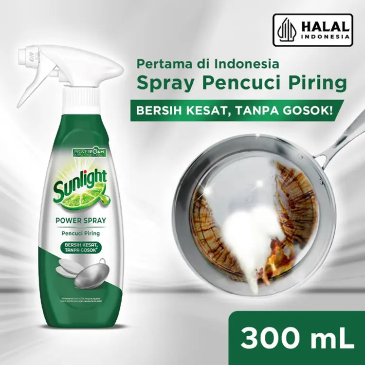 Sunlight Sabun Cuci Piring Power Spray Jeruk Nipis 300 mL