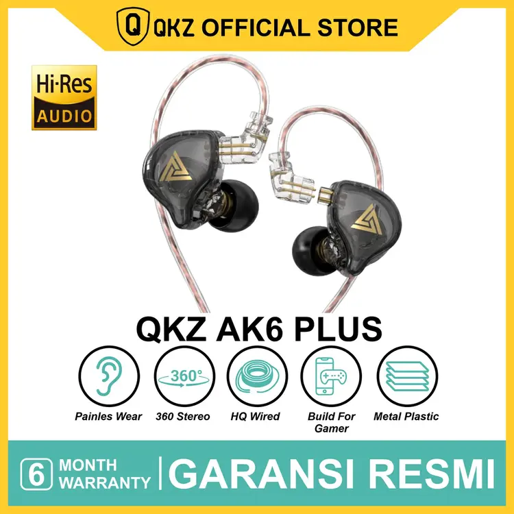 QKZ AK6 Plus with Mic In Ear Monitor Earphone Super Bass Sound HIFI