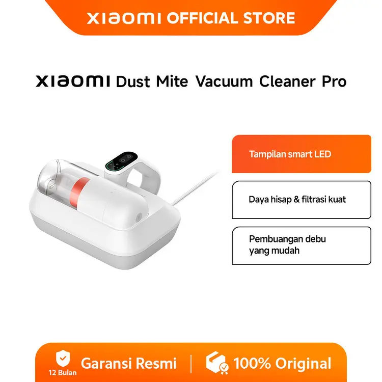Xiaomi Dust Mite Vacuum Cleaner Pro | Daya isap cyclone 14 kPa | Ring sensor 3 warna | 3 Level daya hisap | Efektif membasmi tungau dan bakteri [Official Store]