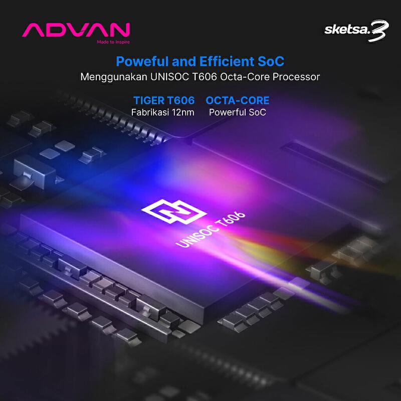 Product image [FREE KEYBOARD + PEN] ADVAN Tab Sketsa 3 | Dual Sim Card 4G LTE | Layar 10.1” HD IPS | 128GB+RAM 6GB | Tiger T606 | Android 13 | Garansi Resmi 1 Tahun 3