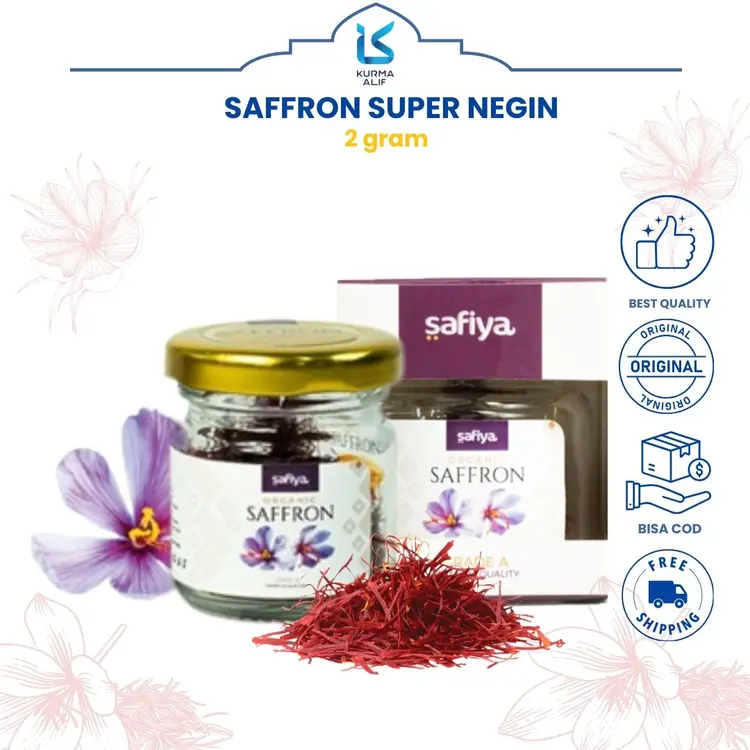 Saffron / Safron 2 gr Super Negin Premium Quality Vitamin Suplemen Original SAFIYA HERBAL