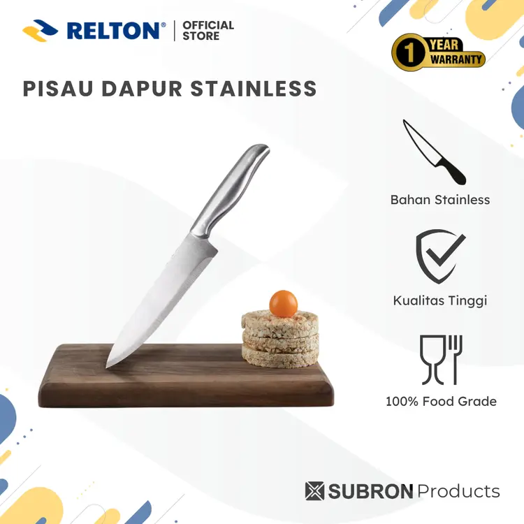 SUBRON Pisau Dapur Stainless Tebal 23cm 28cm 30cm 32cm Tajam Kitchen Chef Knife Potong Buah Sayur Daging Serbaguna / Pisau Dapur Stainless Steel Tebal Berkualitas