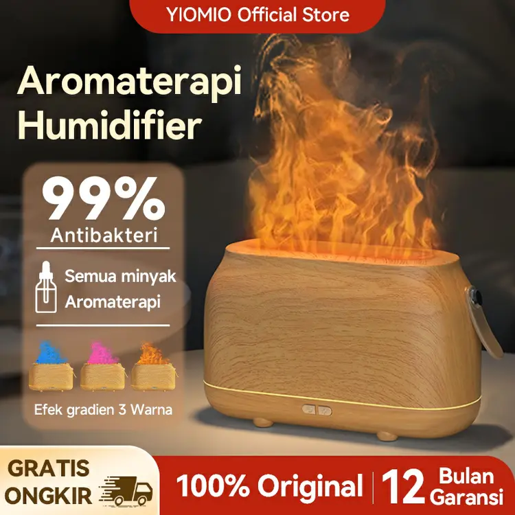 YIOMIO Pelembap udara antibakteri Humidifier Diffuser penyebar aroma kesehatan Air Purifier Aromatherapy Essential oil Diffuser 300ML 3 Color Led