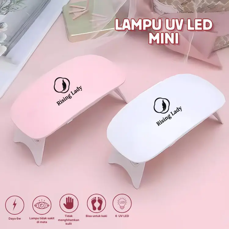 Rising Lady Alat Pengering Kutek Gel Lampu LED UV Mini 6W Portabel/ Sun Mini Lamp UV LED Nail Gel Polish Dryer