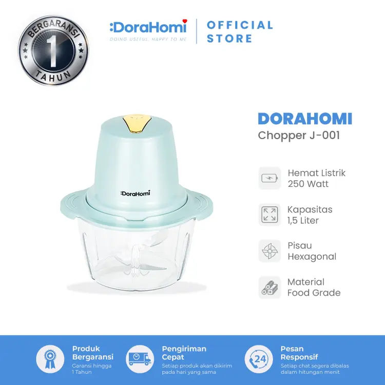 DoraHomi Chopper Blender Bumbu dapur daging super cepat mudah digunakan multi fungsi tahan lama