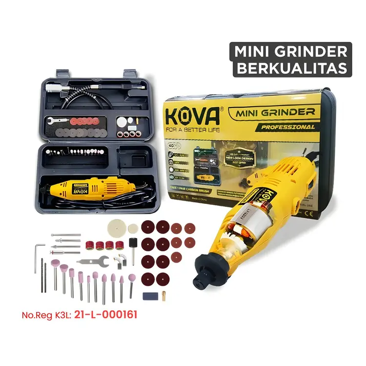 Kova X-40 Yellow Mini Die Grinder Set 40 Pcs Gerinda Bor Turner Listrik Elektrik