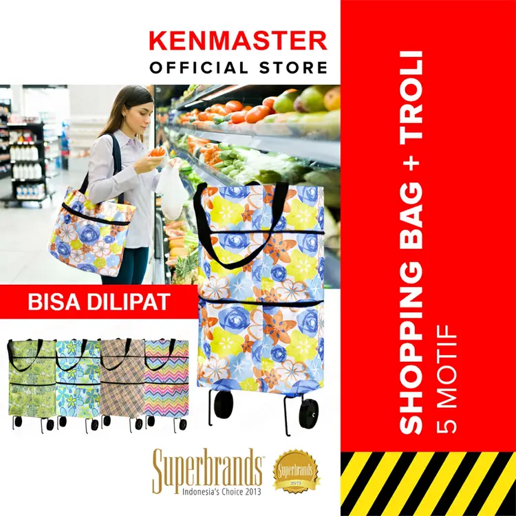 Tas Belanja Lipat Roda Serbaguna  / Troli Shopping Bag - Tas Belanja Roda Tas Multifungsi