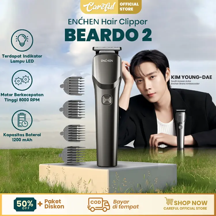 ENCHEN Beardo 2 Smart Trimmer Electric Shaver Type-C 1200mAh Alat Cukur Elektrik Rambut Jenggot