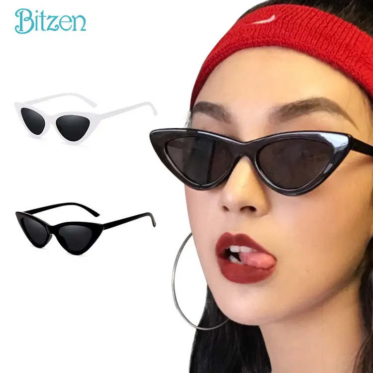 Bitzen Kacamata Hitam Wanita Frame Vintage Cat Eye Sunglasses