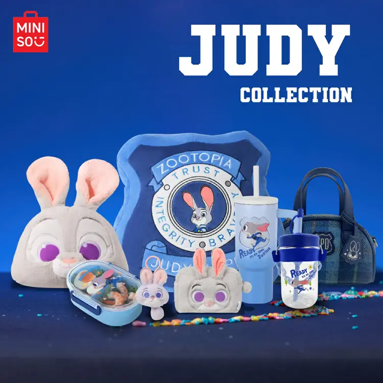 MINISO X Disney Zootopia Judy Collection Koleksi Zootopia Karakter Judy Kotak Makan Bantal Tas Tumbler Koleksi Lengkap