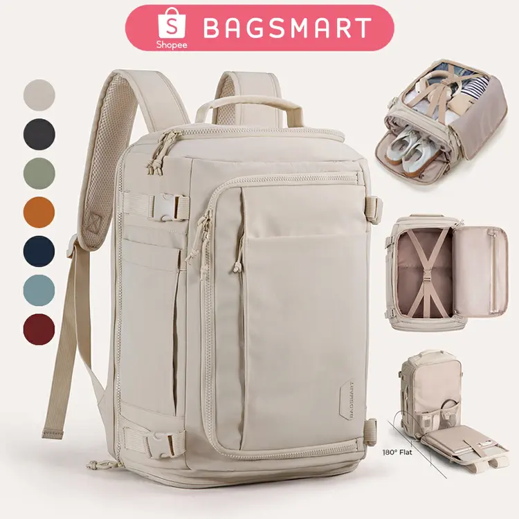 BAGSMART Travel Backpack Tas 38L 15.6Inch Laptop Waterproof Carry On Daypack Travel Duffel Bag