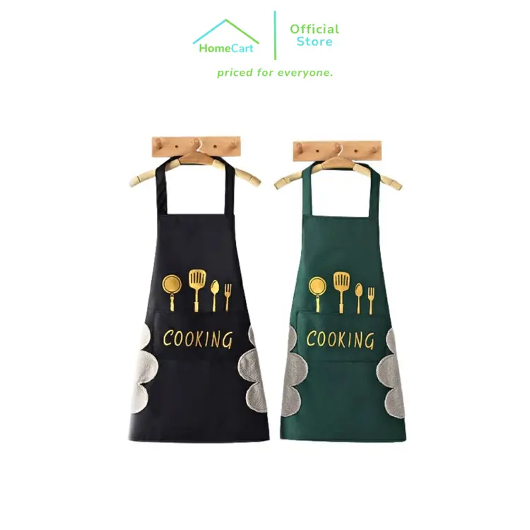 Homecart Celemek Masak Dapur Bahan Premium Tebal Anti Air Dan Minyak Motif Polos Apron Waterproof