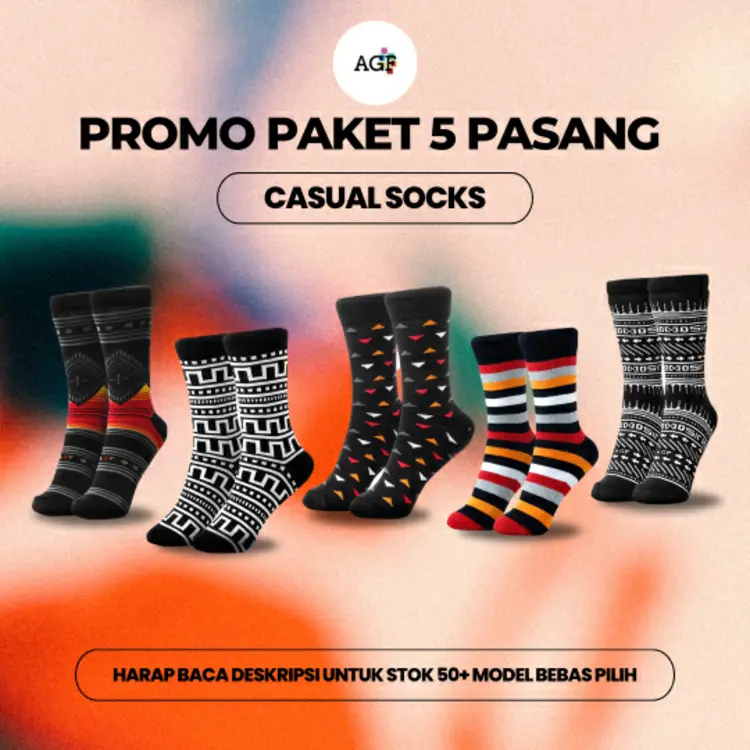 AGF - Paket 5 - Casual Kaos Kaki Murah