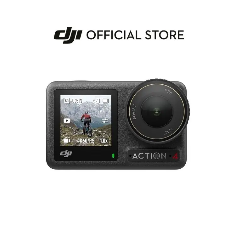 DJI Osmo Action 4 - Action Camera 1/1.3-inch Sensor & Stunning Low-Light Imaging | 10-bit & D-Log M Color Performance