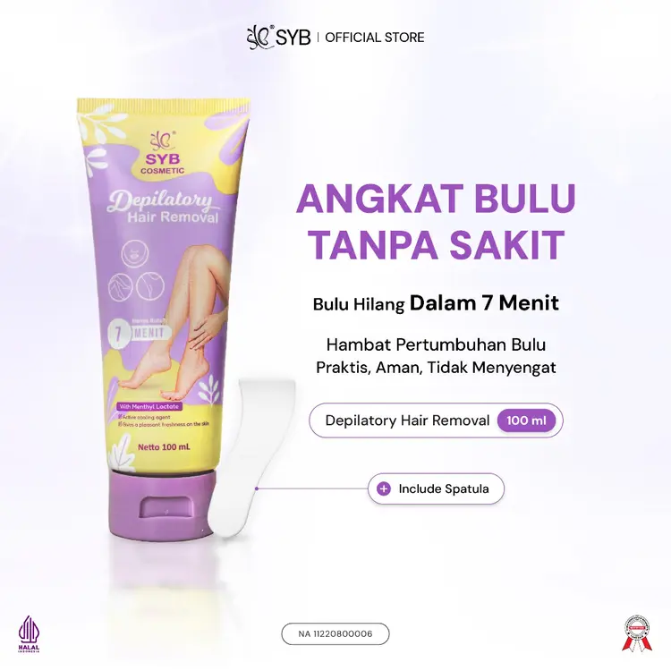 NEW SYB DEPILATORY HAIR REMOVAL 100 ML [Cream Pembersih Bulu Hanya 7 Menit & Minim Bau Amonia]