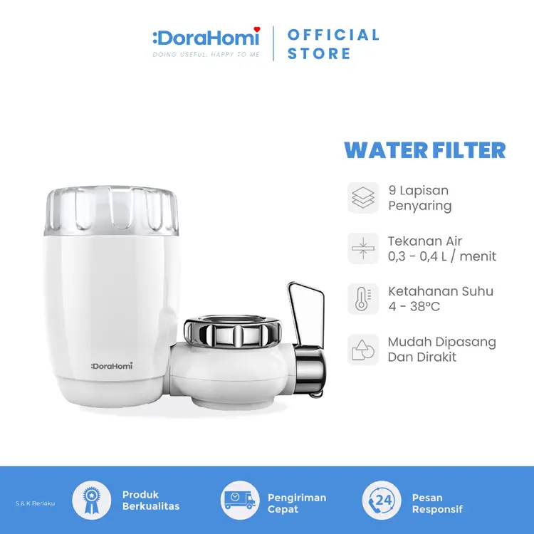 DoraHomi Filter Air Kran Water filter purifier alat penyaring penjernih air kran sumur 9 Lapisan