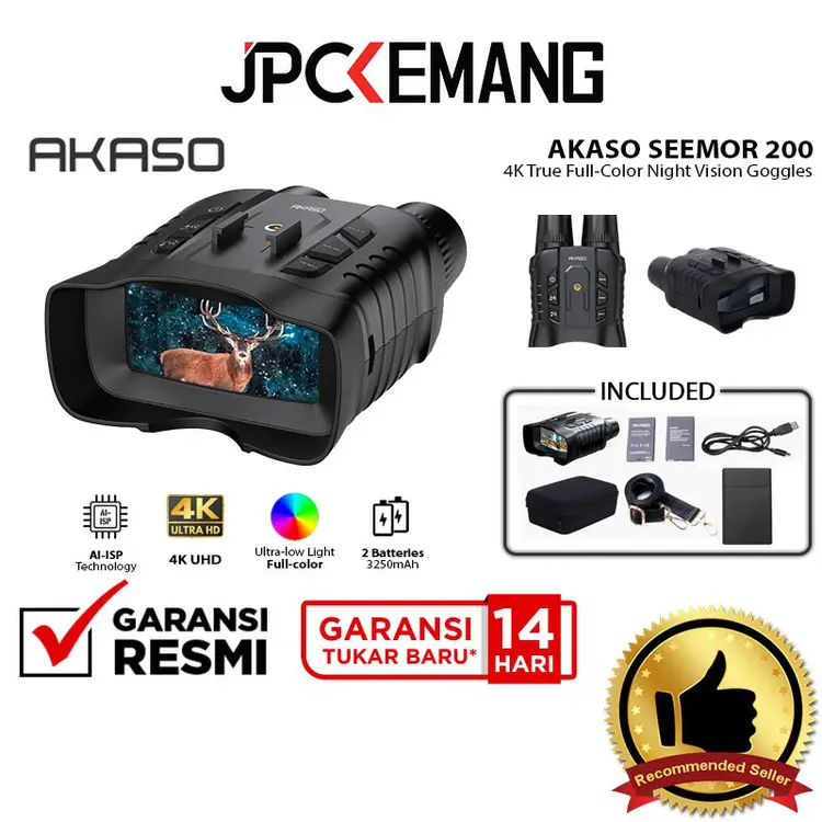 Akaso SEEMOR-200 AI-ISP 4K Night Vision Goggles Akaso Seemor 200 Binoculars Garansi Resmi