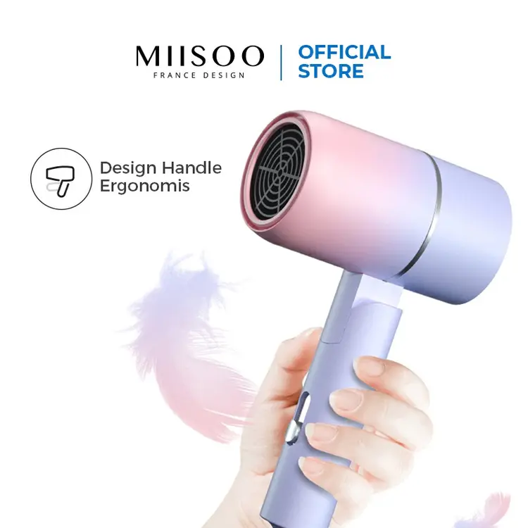 MIISOO Hair Dryer Negative Ion Portable Hair Protection Quick Drying Pengering Rambut