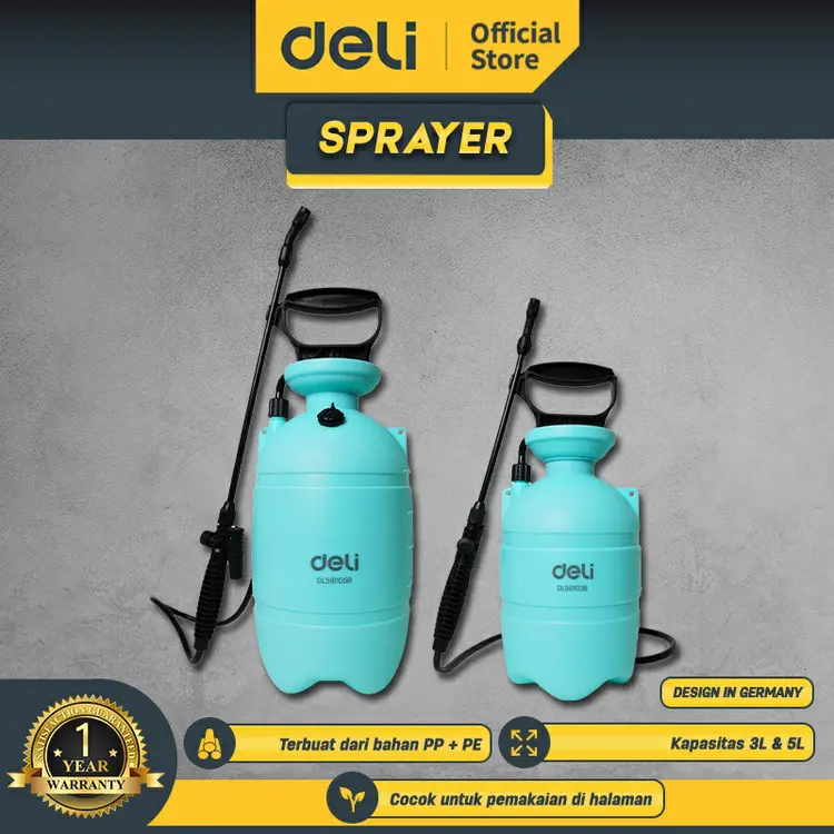 Deli Tools Sprayer / New Model Semprotan Tanaman Deli Kapasitas 5 Liter & 3 Liter Desain Tas Kuat EDL581105B / EDL581103B