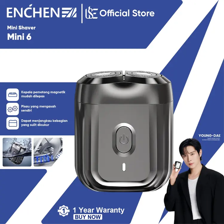 ENCHEN Mini 6 Mini Shaver Alat Cukur Jenggot Elektrik Waterproof Alat Shaving PencukurKumis 