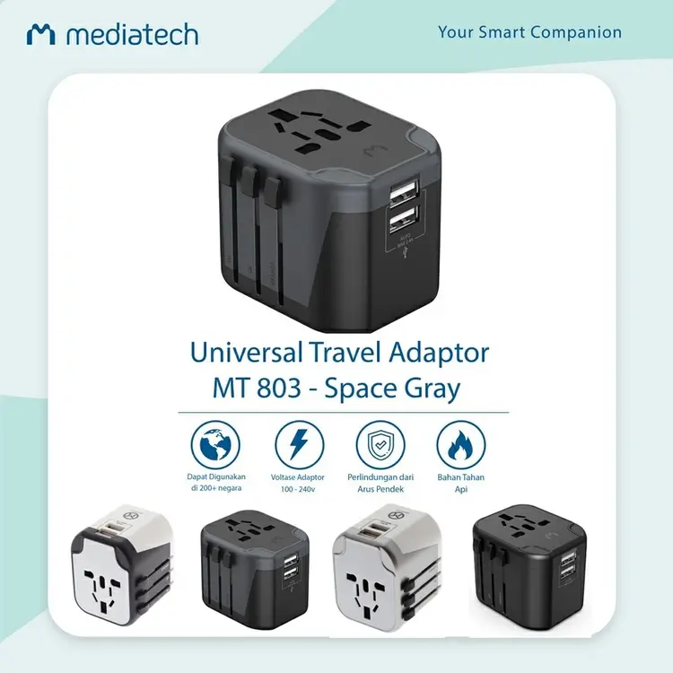 Mediatech Universal Travel Charger & Adapter MT 803-630003