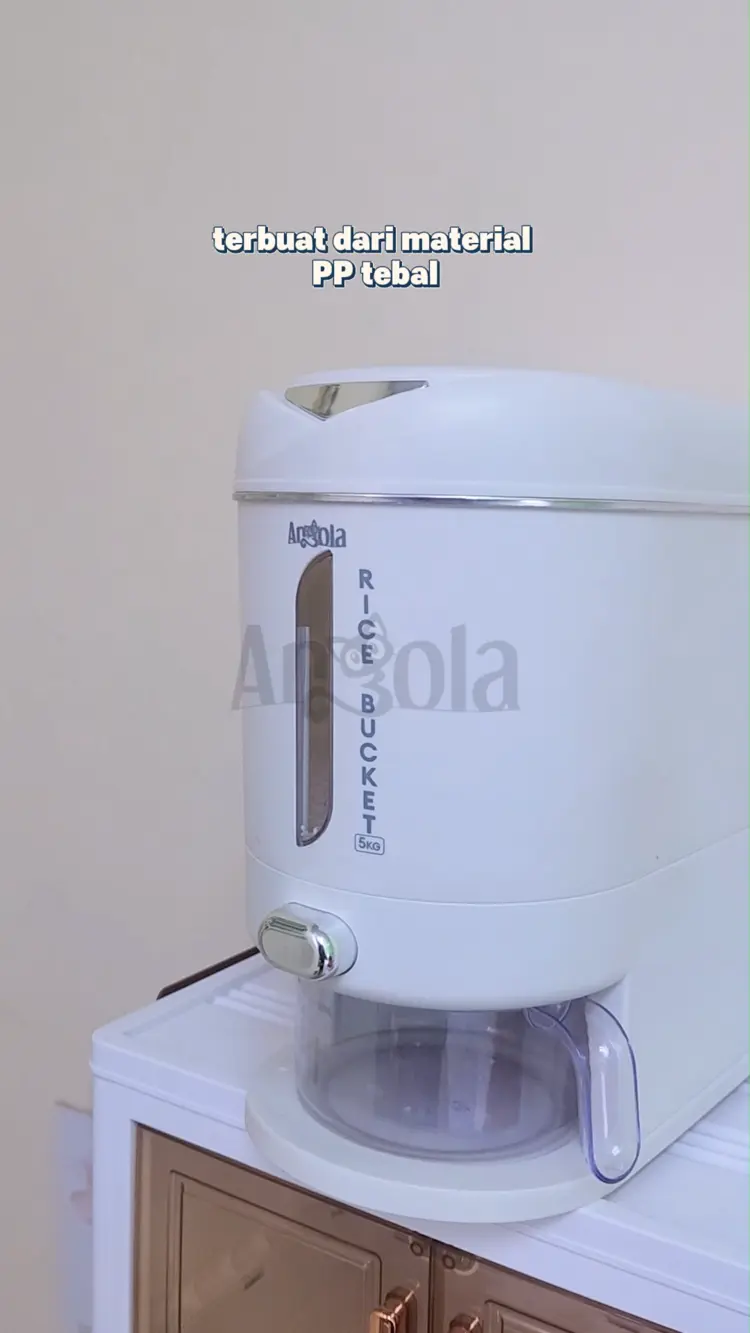 Angola Dispenser Beras Otomatis 5-10KG E29-E31 Tempat Penyimpanan Beras Food Grade Anti Kutu