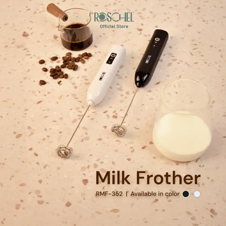 Roschel Milk Frother Portable 3 Speed Rechargeable Egg Mixer Hand Mixer Pengaduk Pengocok Telur dan Susu 3 Tingkat Kecepatan RMF-352 / RMF352 / RMF 352